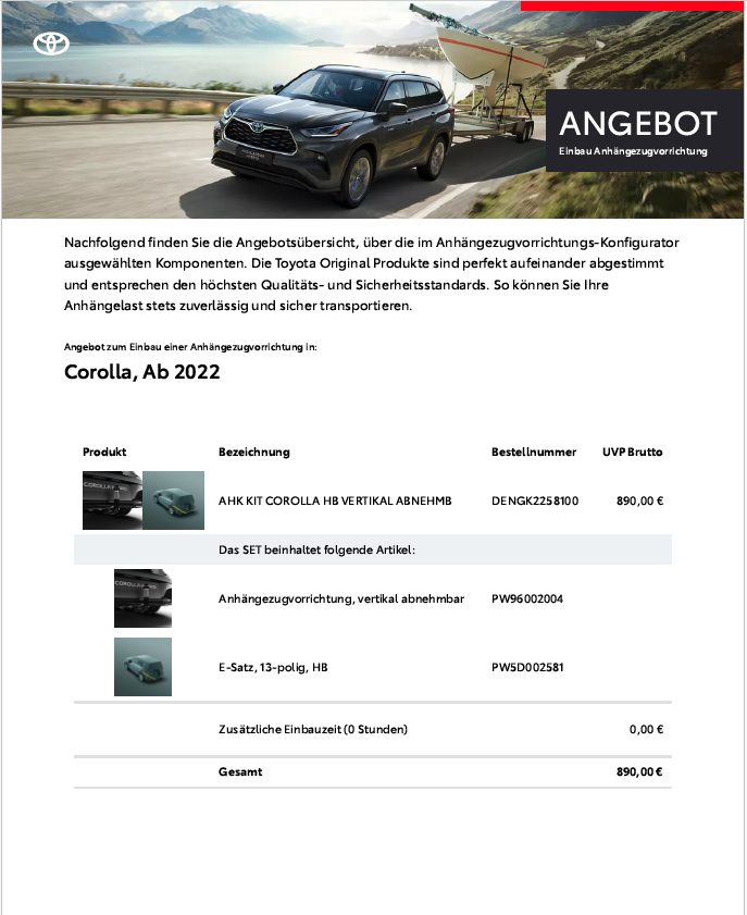 Digitale Konfigurator-Lösungen für den Toyota After Sales